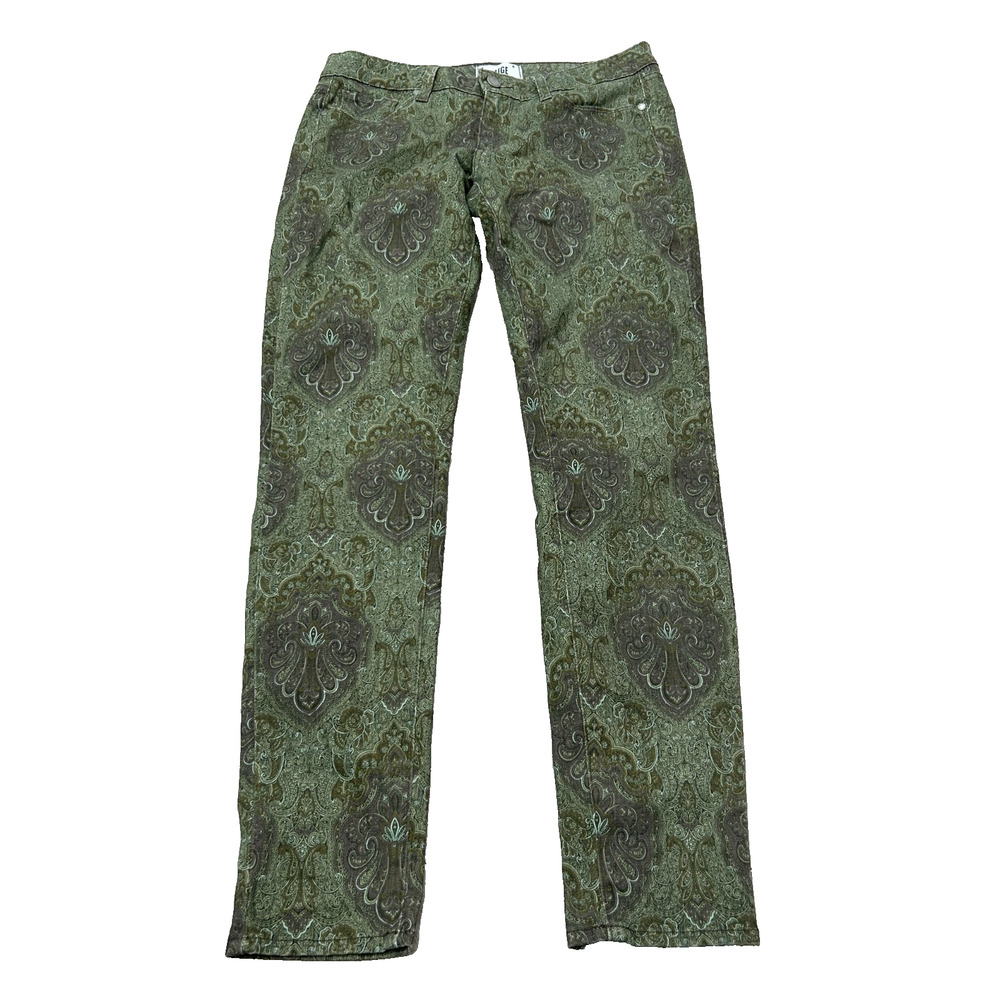 Paige Women's Green Paisley Mid Rise Verdugo Ultra Skinny Ankle Jeans Size 30